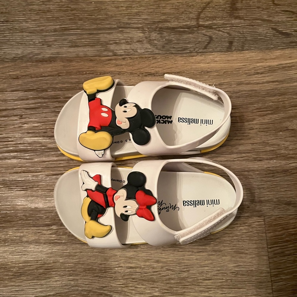 Mini Melissa Mickey and Minnie Sandals - White, Red, Yellow, Black - Picture 2 of 5